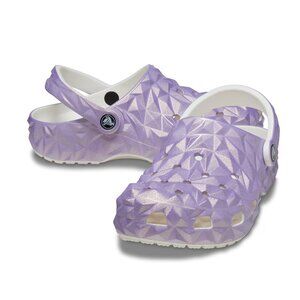CROCS Purple Lavender Classic Iridescent Geometric Clog, size 6